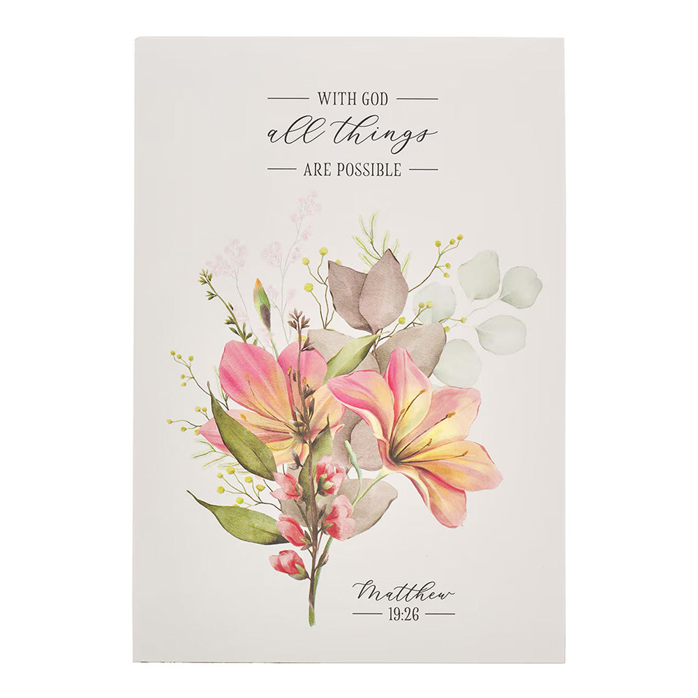 All Things are Possible Blue Floral Notepad