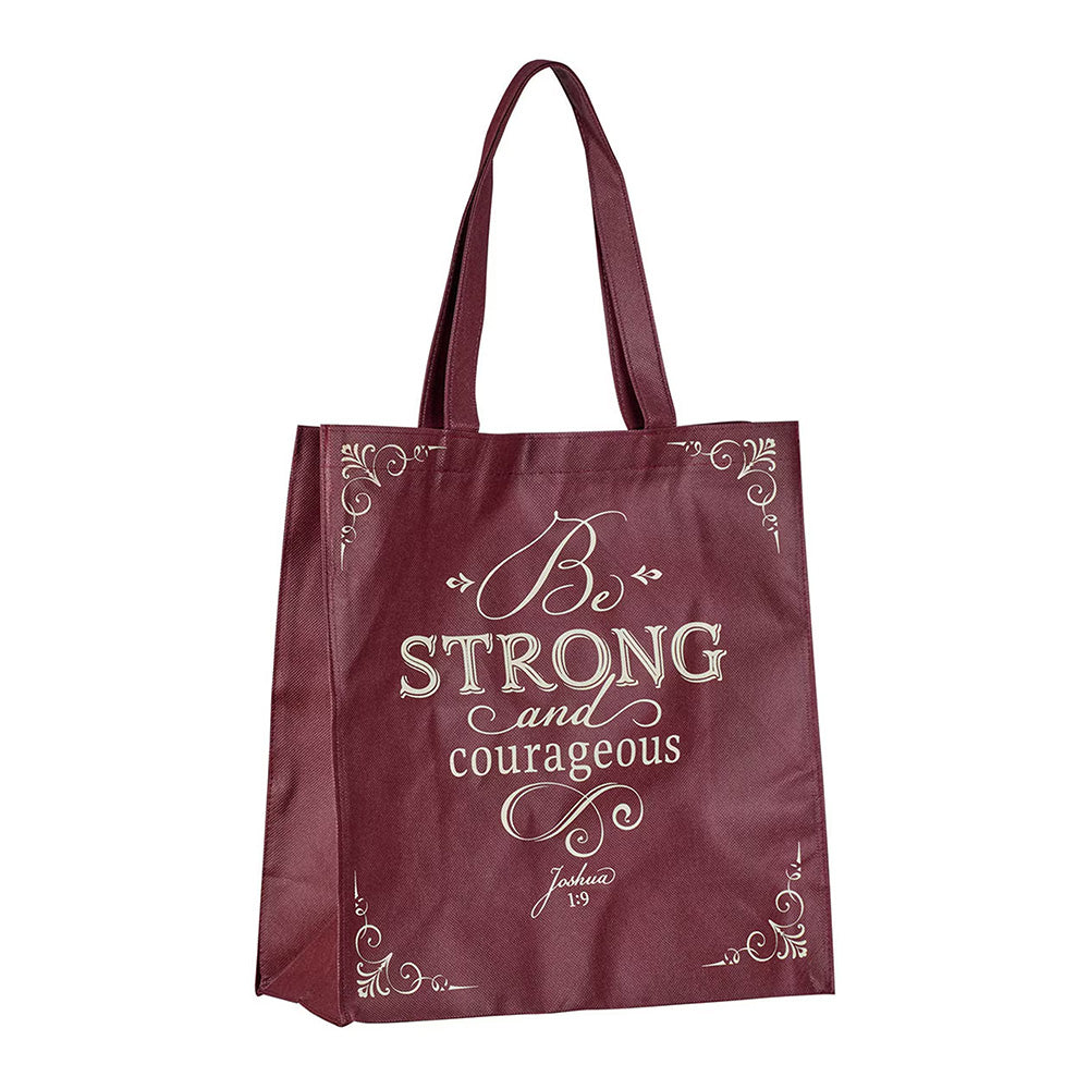 Strong and Courageous Topaz Pink Shopping Tote Bag