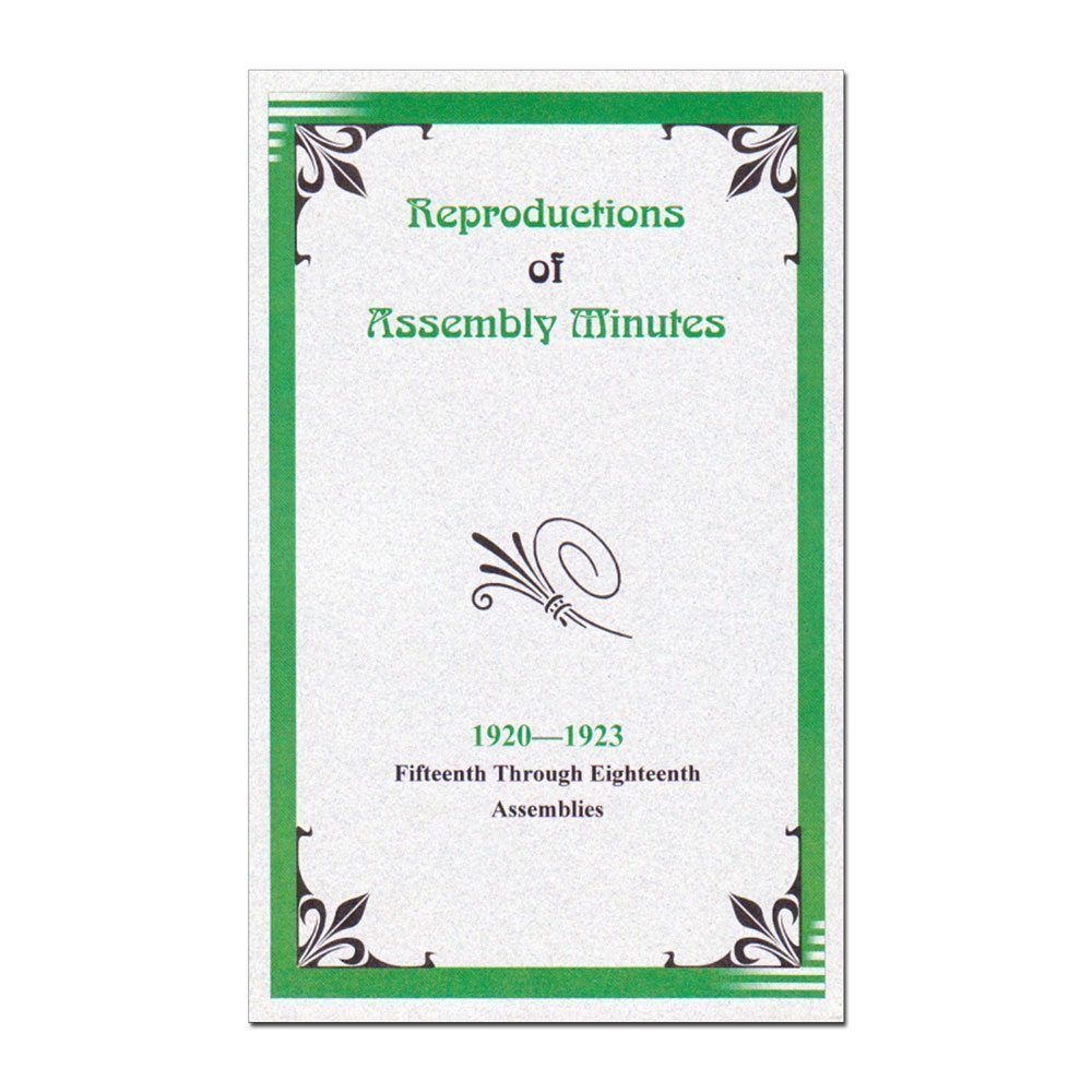 1920-1923 Assembly Minutes
