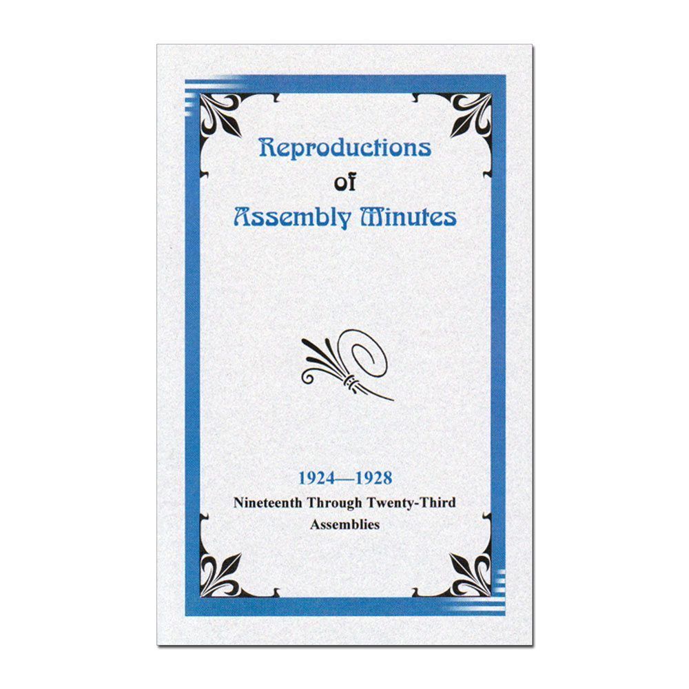 1924-1928 Assembly Minutes