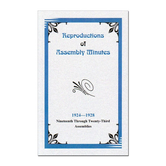 1924-1928 Assembly Minutes