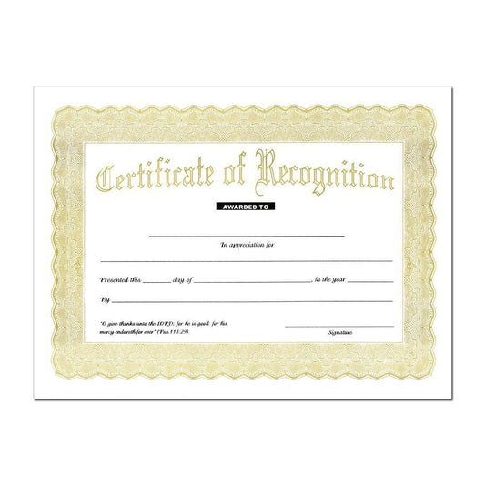 Special Recognition Certificate