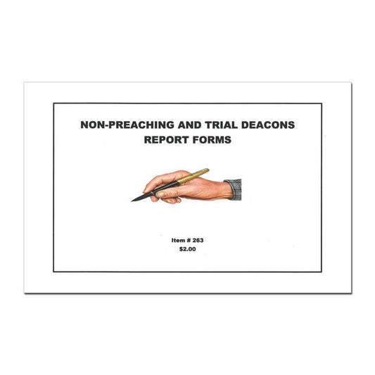 Non-Preaching and Trial Deacons Report Book