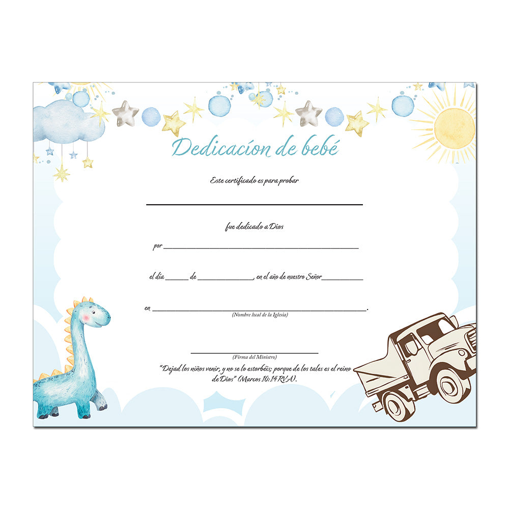 Baby Dedication Certificate