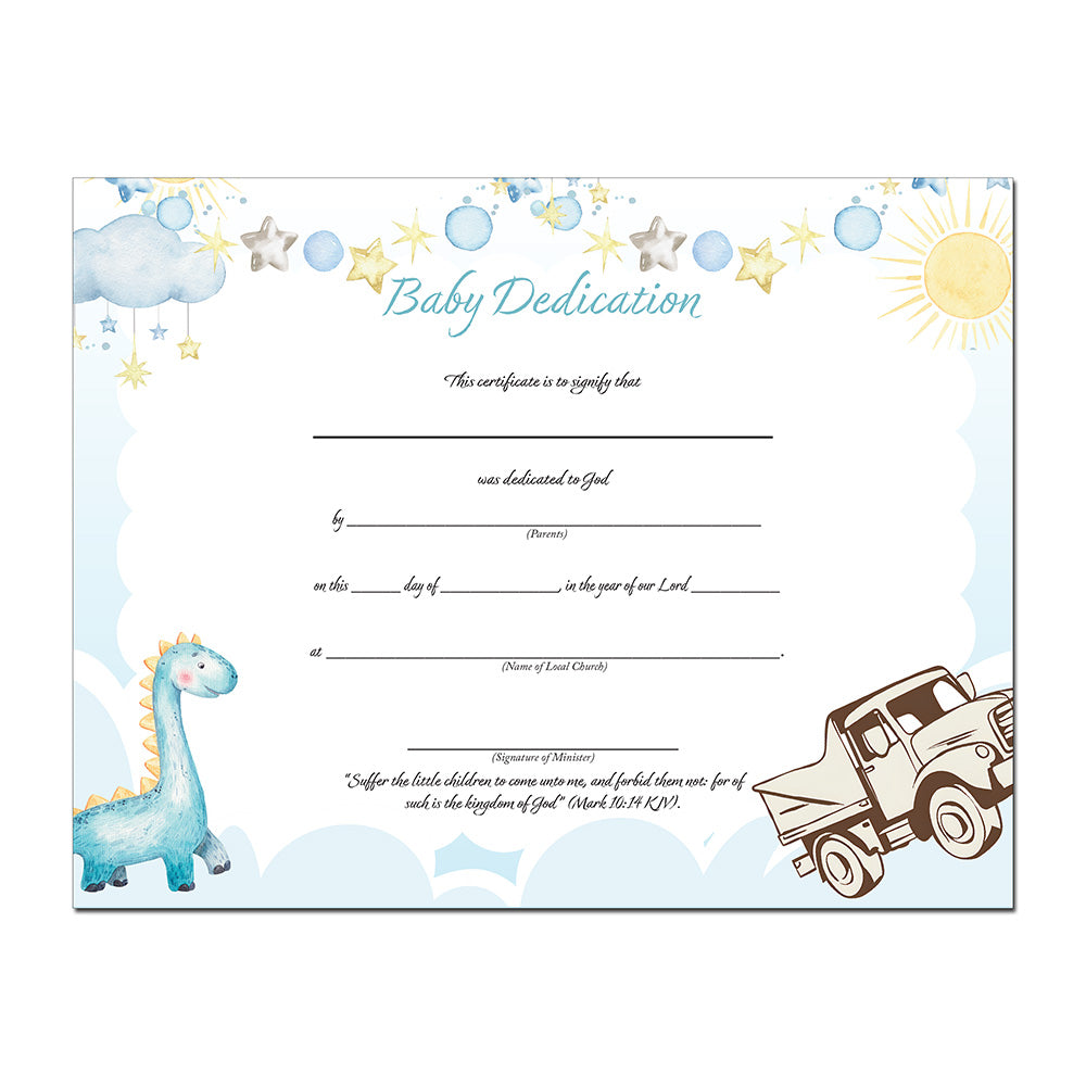 Baby Dedication Certificate