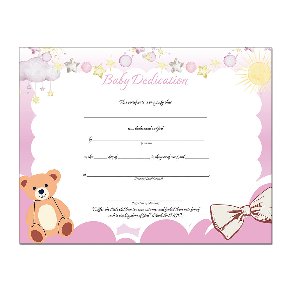 Baby Dedication Certificate