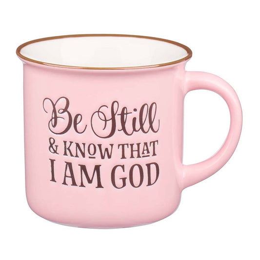Be Still and Know Pink Camp-style Coffee Mug