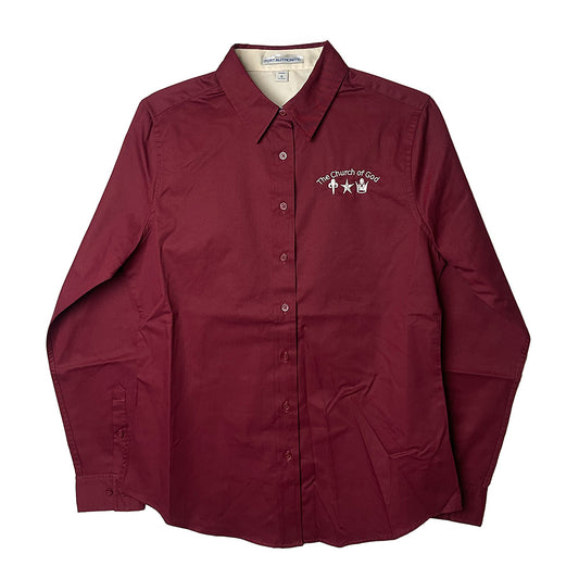 Church Logo Long Sleeve Button Down - Women