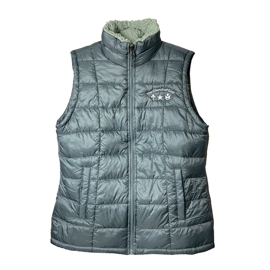 Church Logo Sherpa Lined Puffer Vest - Womens