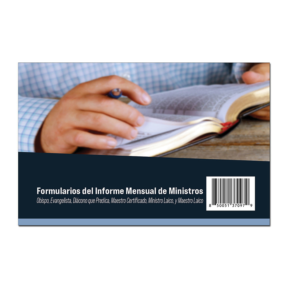 Minister's Monthly Report Forms for Male Ministry