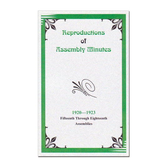 1920-1923 Assembly Minutes