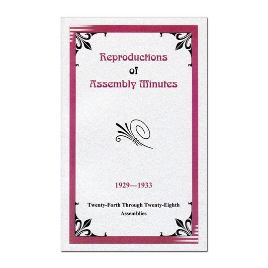 1929-1933 Assembly Minutes