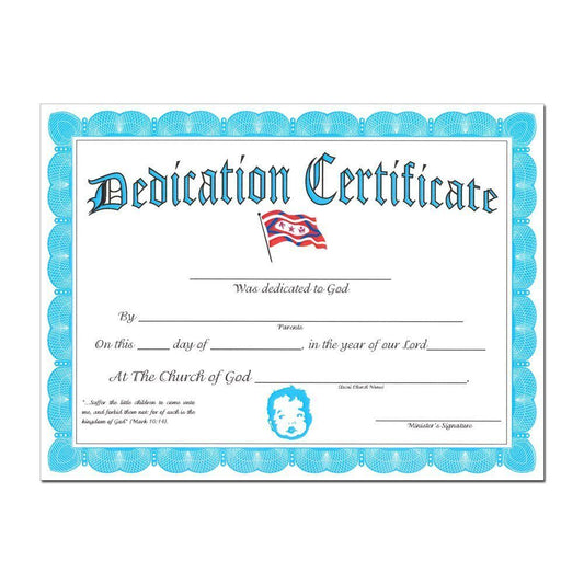 Baby Dedication Certificate