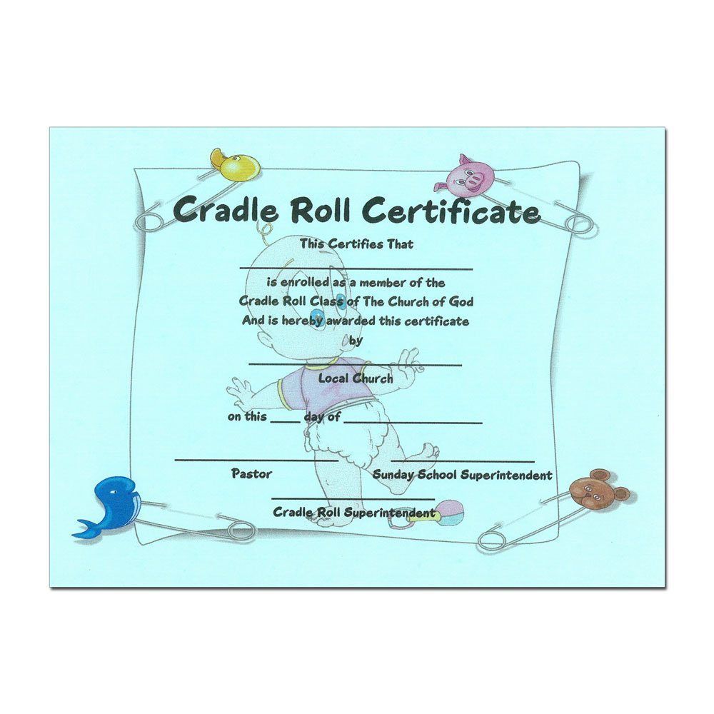 Cradle Roll Certificate
