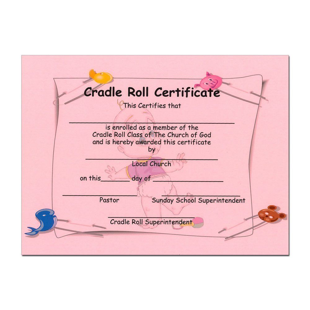 Cradle Roll Certificate