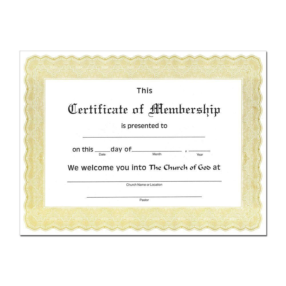 Church Membership Certificate
