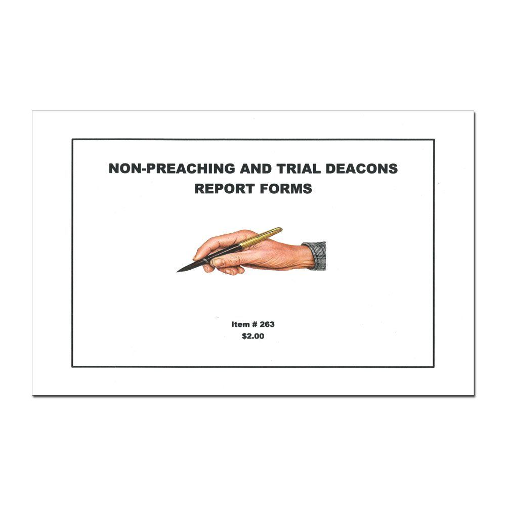 Non-Preaching and Trial Deacons Report Book