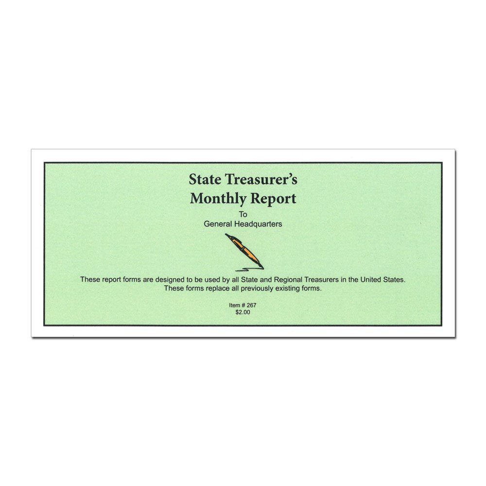 State/Regional Treasurer's Monthly Report Book