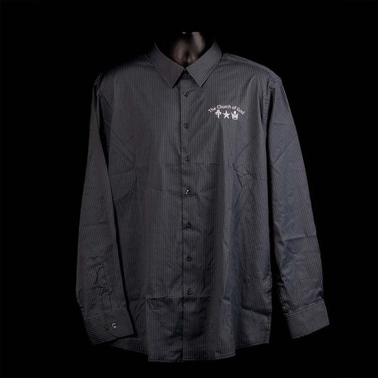 Church Logo Long Sleeve Button-Down Shirt - Carbon Gray