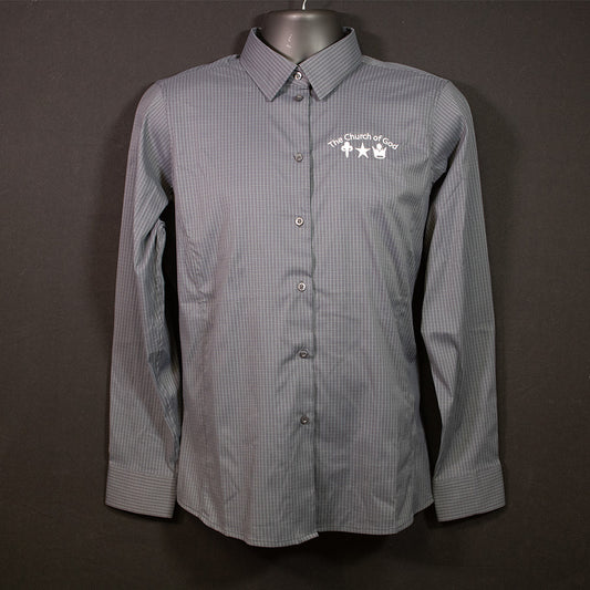 Church Logo Long Sleeve Button-Down Shirt - Graphite